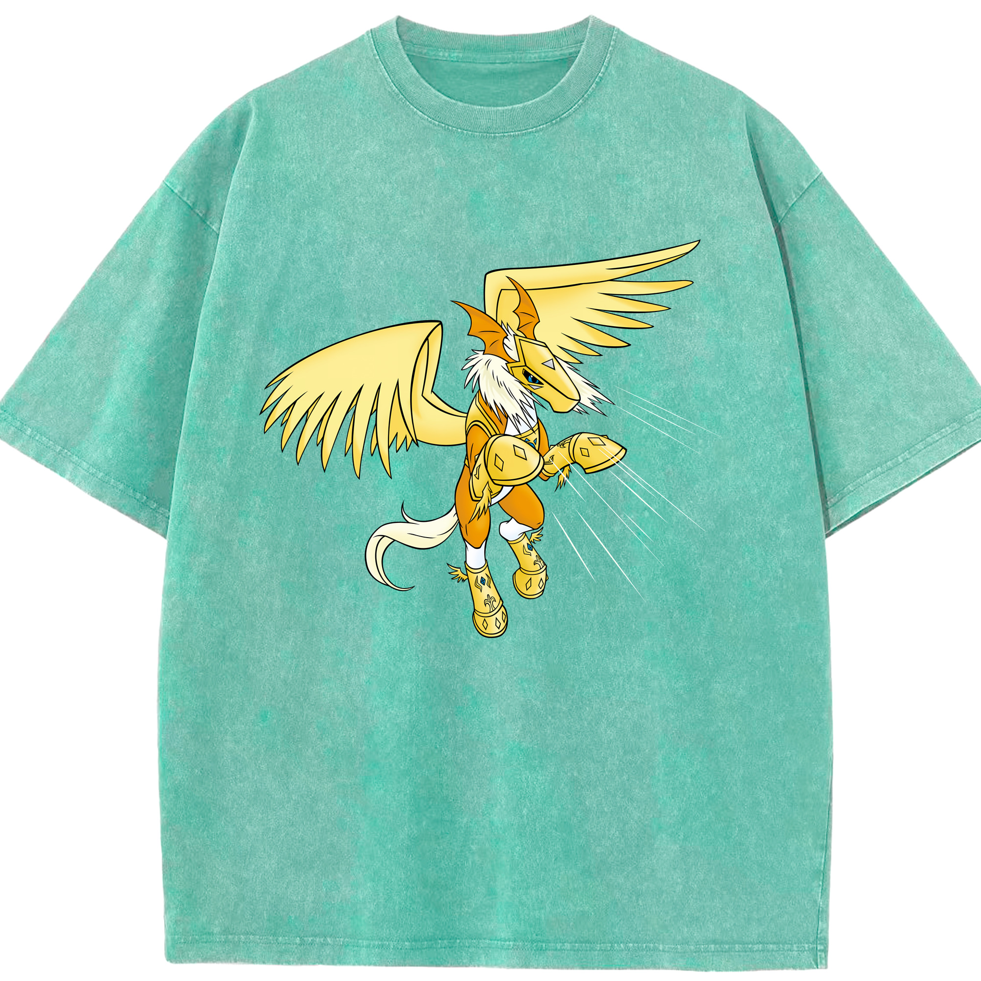 （画像用） Digimon デジタルモンスター/デジモン 綿100% ヴィンテージ風 半袖Tシャツ（フロントプリント）